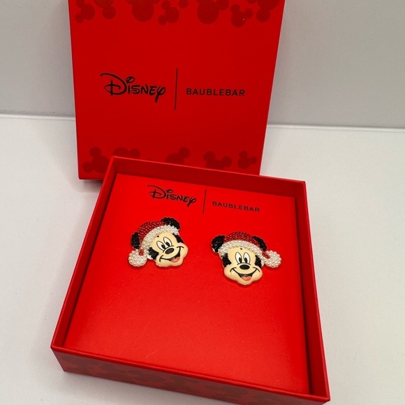 BaubleBar Disney Mickey Mouse Santa Earrings NIB - Picture 5 of 6